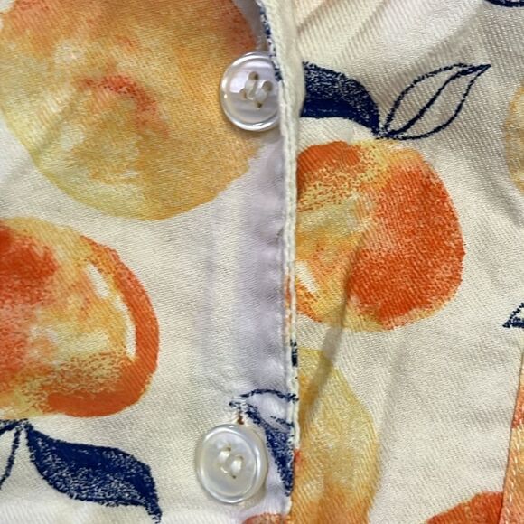 LOFT Sleep Peach Two Piece Set with Button Down Shirt and Pull On Shorts- Small - Picture 6 of 15